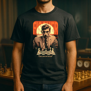 Retro Young Bobby Fischer "Chess is War" Quote T-Shirt