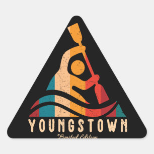Retro Youngstown Kayaking Triangle Sticker