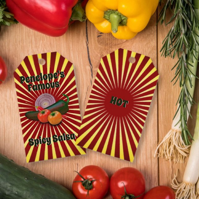 Retro Your Famous Salsa Canning Hang Tag Label (Creator Uploaded)