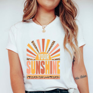 Retro Your Sunshine; Colorful Summer Leopard Print T-Shirt