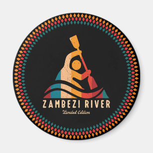 Retro Zambezi River Kayaking Magnet