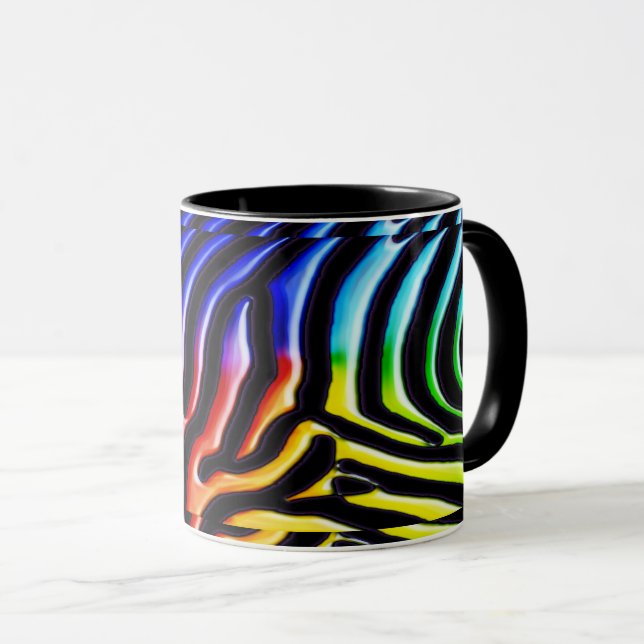 Retro Zebra 1 Mug (Front Right)
