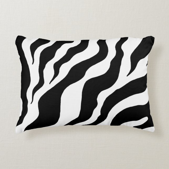 Retro Zebra Animal Print Pillow  (Front)