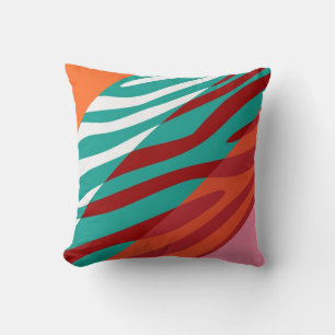 Retro Zebra Print Skin Pattern 8 Cushion