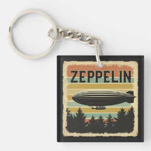 Retro Zeppelin Dirigible Airship Zepelin Zepplin Key Ring