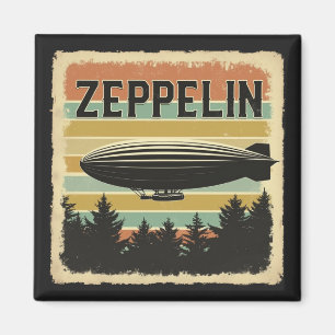 Retro Zeppelin Dirigible Airship Zepelin Zepplin Magnet