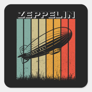 Retro Zeppelin Dirigible Airship Zepelin Zepplin Square Sticker