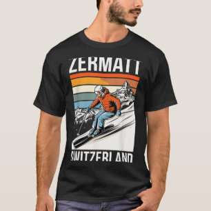 Retro zermatt switzerland ski resort fun alpine T-Shirt
