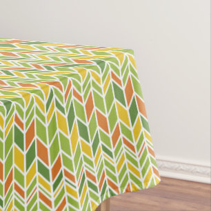 Retro Zig-Zag Orange & Green Chevron Tablecloth