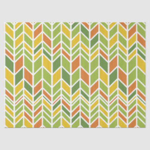 Retro Zig-Zag Orange & Green Chevron Tissue Paper