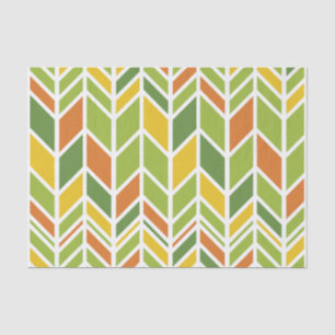Retro Zig-Zag Orange & Green Chevron Tissue Paper