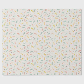 Retro Zigzag and Dots in Teal Mustard and Coral Wrapping Paper