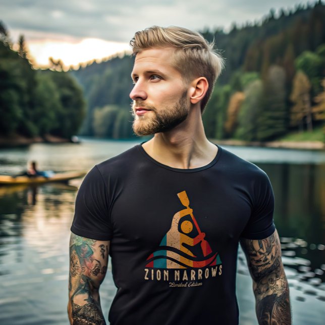 Retro Zion Narrows Kayaking T-Shirt (Creator Uploaded)
