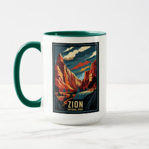 Retro Zion National Park  Mug