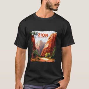 Retro Zion National Park Utah Hiking Outdoor Gift T-Shirt