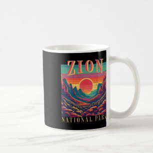 Retro Zion National Park Utah Mountain Women Men K Coffee Mug