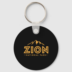 Retro Zion National Park Utah Mountain Women Men K Key Ring