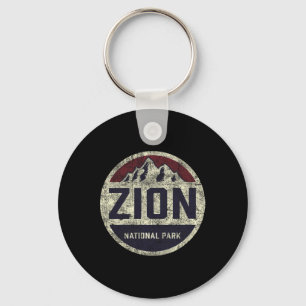 Retro Zion National Park Utah Mountain Women Men K Key Ring