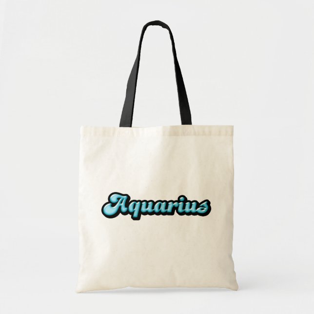 Retro Zodiac Aquarius Tote Bag (Front)