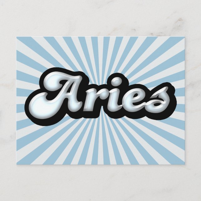 Retro Zodiac Aries Postcard (Front)