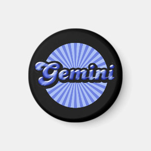 Retro Zodiac Gemini Magnet