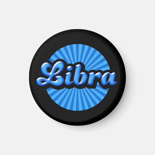 Retro Zodiac Libra Magnet (Front)