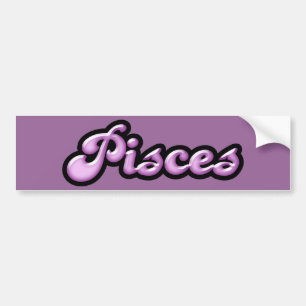 Retro Zodiac Pisces Bumper Sticker