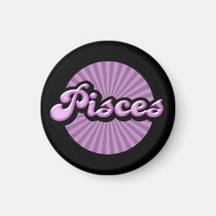 Retro Zodiac Pisces Magnet