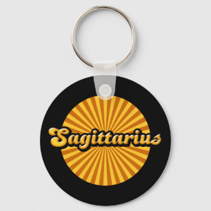 Retro Zodiac Sagittarius Key Ring