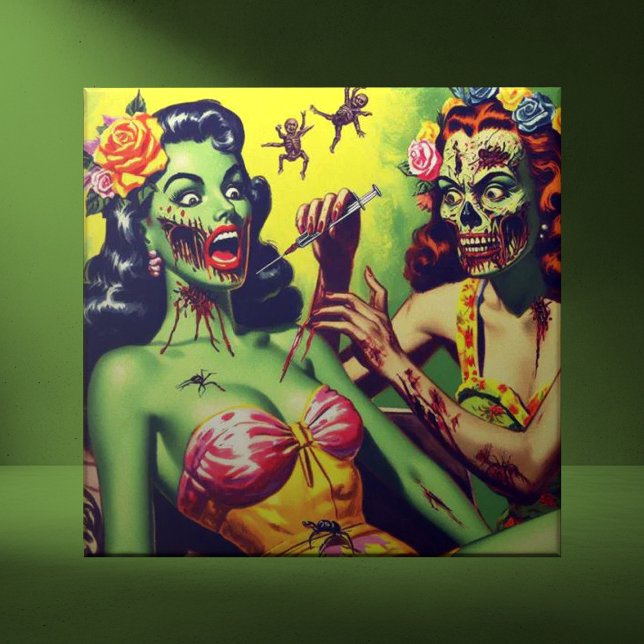 Retro Zombie Pin-up Ceramic Tile (Creator Uploaded)
