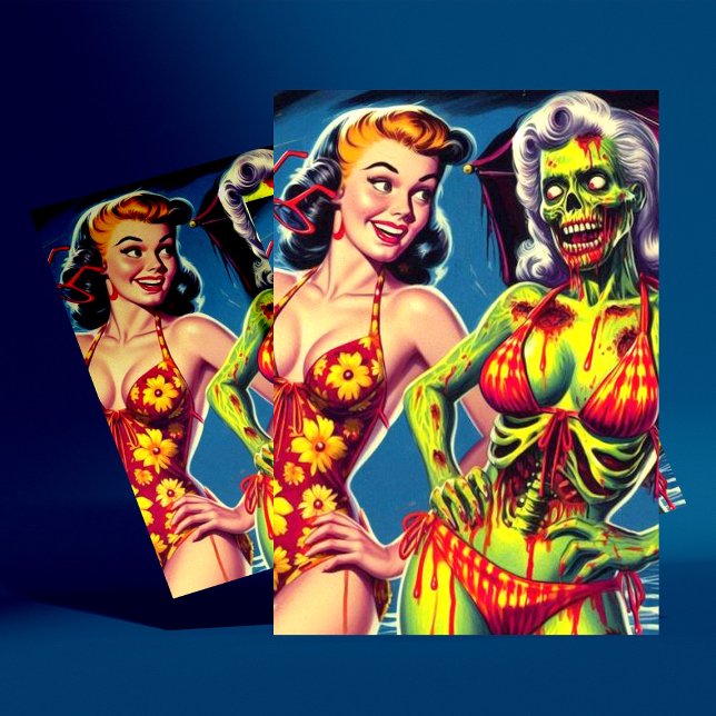 Retro Zombie Pin-up Postcard (Creator Uploaded)