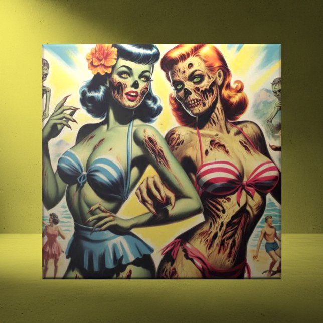 Retro Zombie Pin-ups Ceramic Tile (Creator Uploaded)