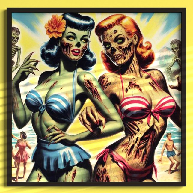 Retro Zombie Pin-ups Poster (Creator Uploaded)