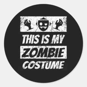 Retro Zombies Halloween Boys Kids Funny Costume  Classic Round Sticker