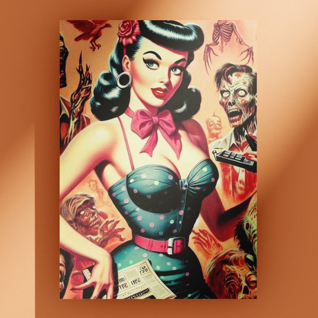 Retro Zombies Pin-up Postcard (Creator Uploaded)