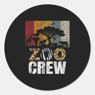 Retro Zoo Crew Safari Wildlife Family Zoo Day Trip Classic Round Sticker