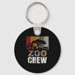 Retro Zoo Crew Safari Wildlife Family Zoo Day Trip Key Ring