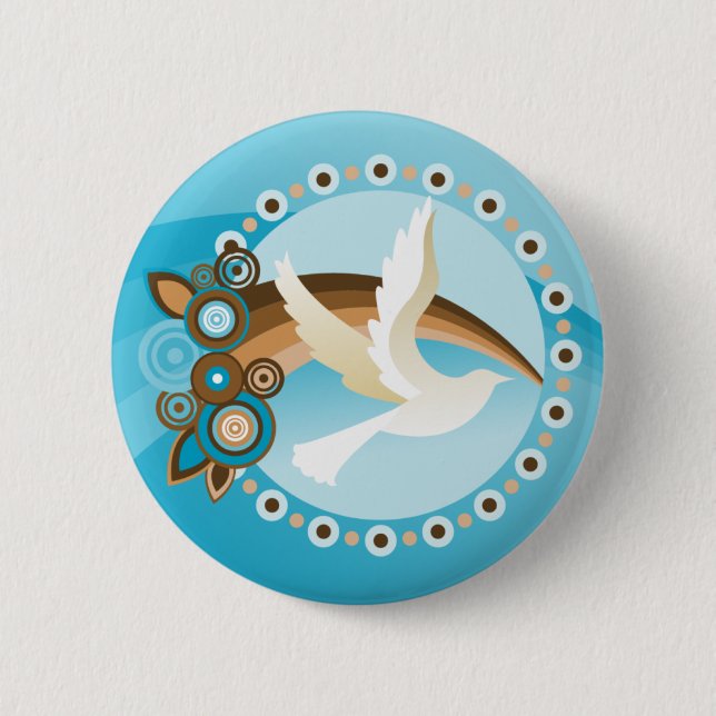 RetroFit on Blue 6 Cm Round Badge (Front)
