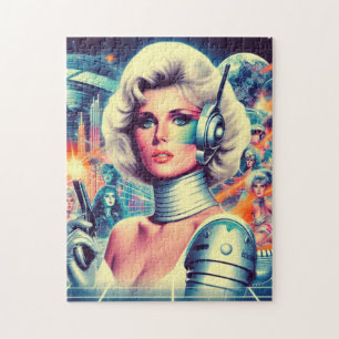 Retrofuturism Science Fiction Woman Jigsaw Puzzle