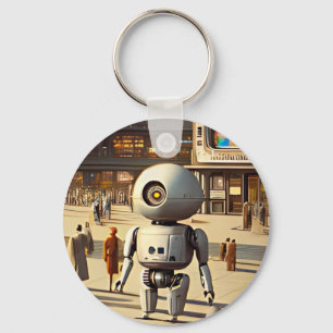 Retrofuturistic Robot Key Ring