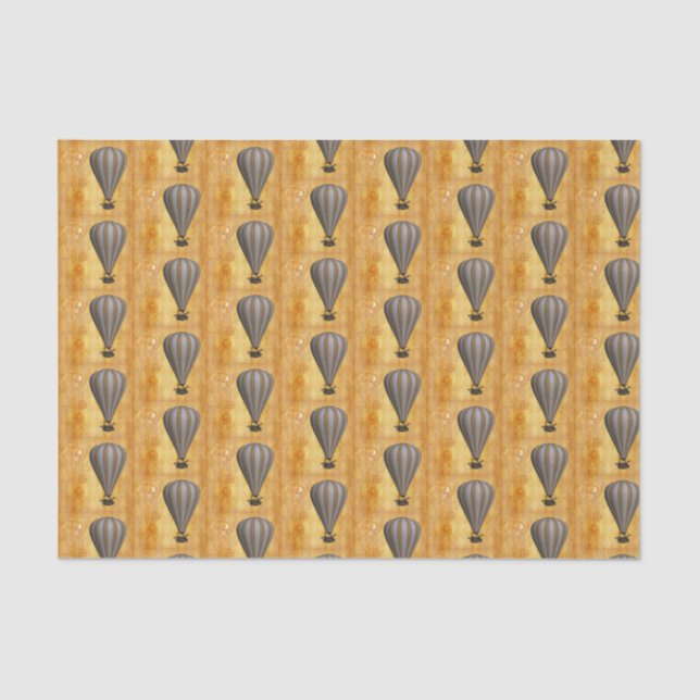 Retrofuturistic Steampunk Airship Keys Gears Decor Tissue Paper (Front)
