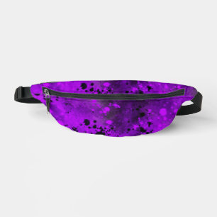 RetroPurple paint splatter Bum Bags