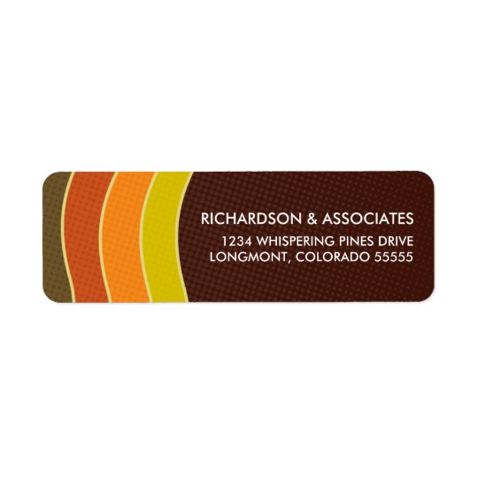 Retros 70s Wave Return Address Labels