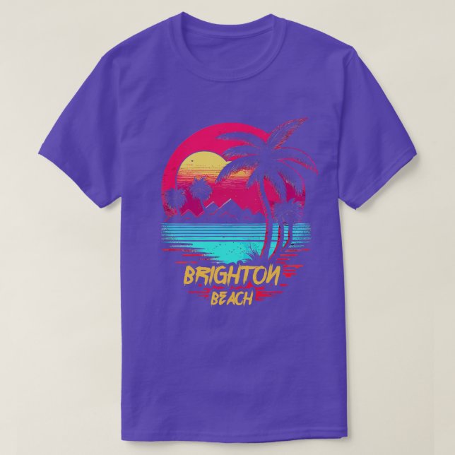Retrowave Beach Brighton Beach T-Shirt (Design Front)