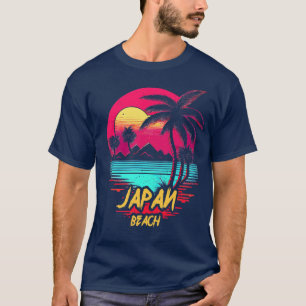 Retrowave Beach Japan Beach T-Shirt