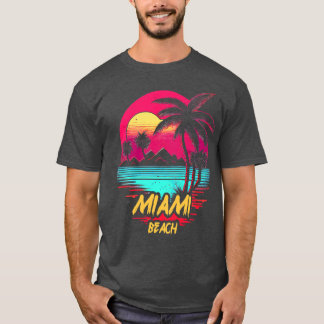 Retrowave Beach Miami Beach T-Shirt
