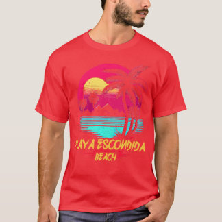 Retrowave Beach Playa Escondida Beach T-Shirt