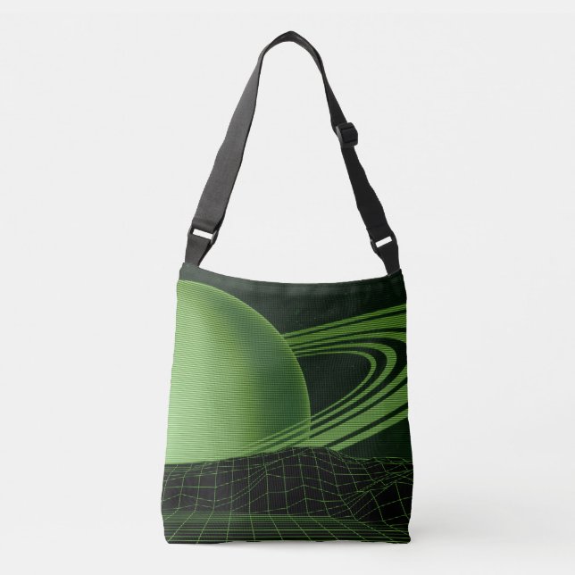 Retrowave Green Crossbody Bag (Front)