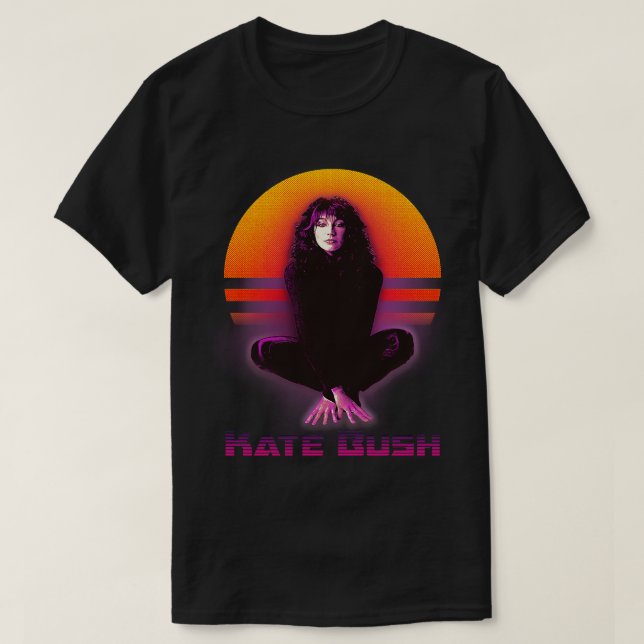 Retrowave Kate Bush Fanart Design T-Shirt (Design Front)