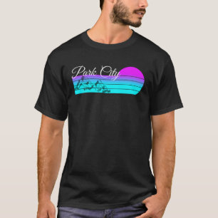Retrowave Park City Utah Vaporwave Retro Graphic M T-Shirt
